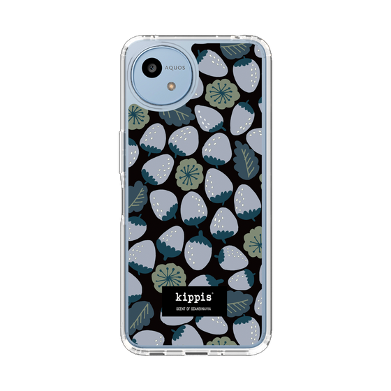 スリムプロテクションケース［ kippis® - Mansikka 苺 - ネイビー ］