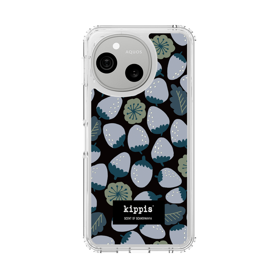 スリムプロテクションケース［ kippis® - Mansikka 苺 - ネイビー ］