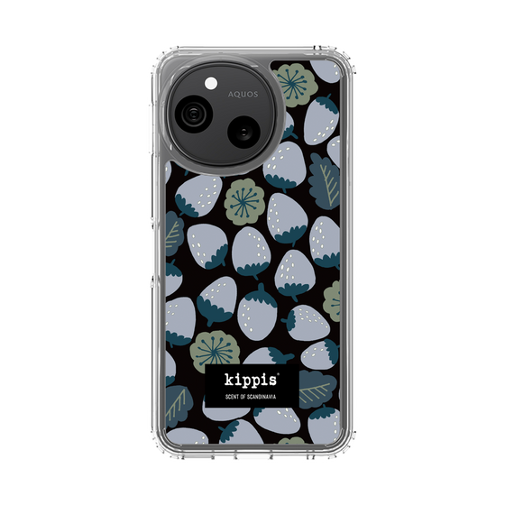 スリムプロテクションケース［ kippis® - Mansikka 苺 - ネイビー ］