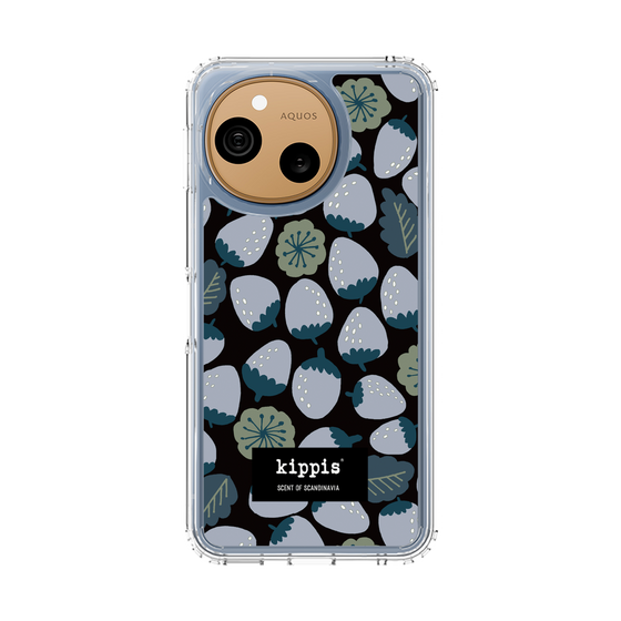 スリムプロテクションケース［ kippis® - Mansikka 苺 - ネイビー ］