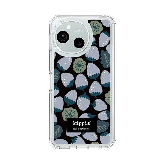 スリムプロテクションケース［ kippis® - Mansikka 苺 - ネイビー ］