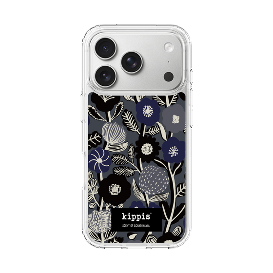 スリムプロテクションケース［ kippis® - Ihmekasvi 不思議な植物 - ネイビー ］