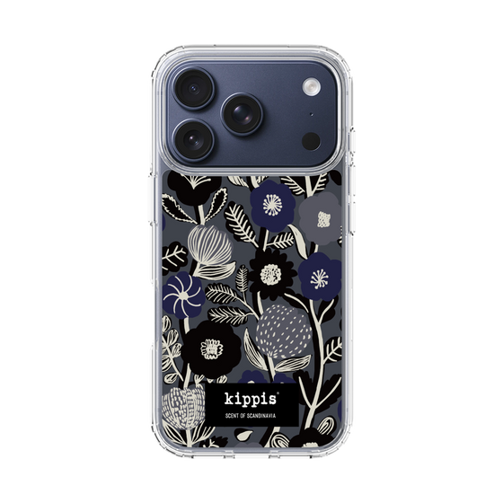 スリムプロテクションケース［ kippis® - Ihmekasvi 不思議な植物 - ネイビー ］