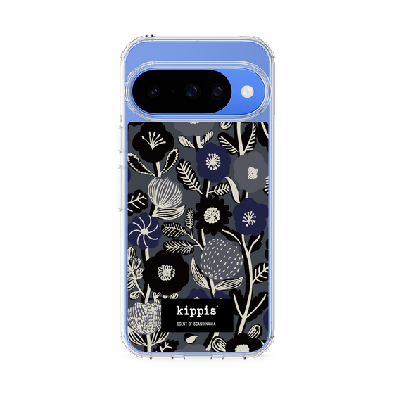 スリムプロテクションケース［ kippis® - Ihmekasvi 不思議な植物 - ネイビー ］