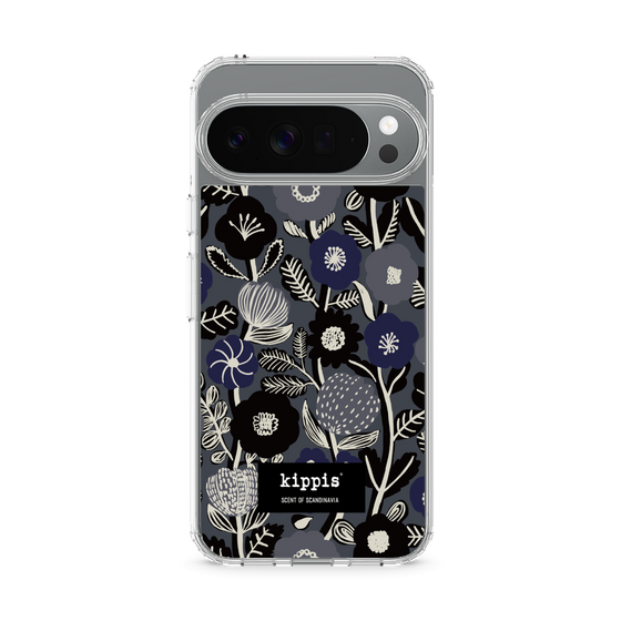 スリムプロテクションケース［ kippis® - Ihmekasvi 不思議な植物 - ネイビー ］