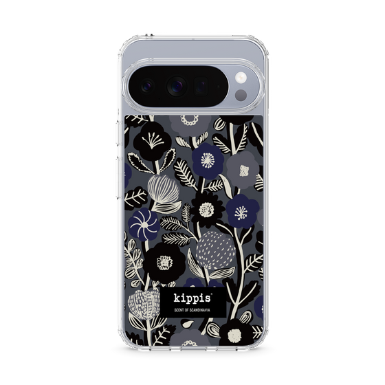 スリムプロテクションケース［ kippis® - Ihmekasvi 不思議な植物 - ネイビー ］