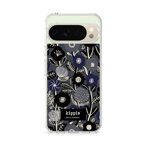 スリムプロテクションケース［ kippis® - Ihmekasvi 不思議な植物 - ネイビー ］