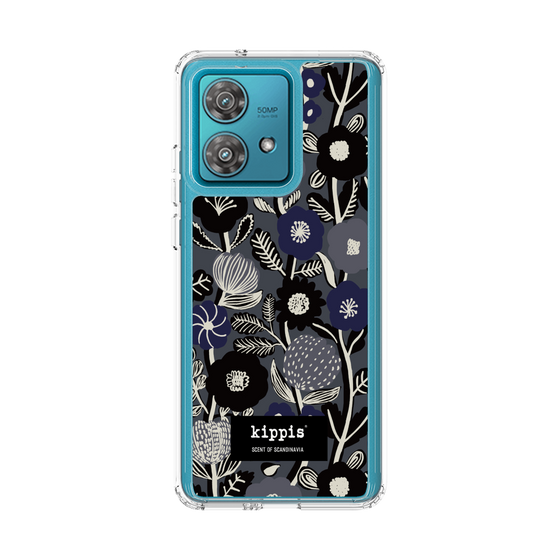 スリムプロテクションケース［ kippis® - Ihmekasvi 不思議な植物 - ネイビー ］