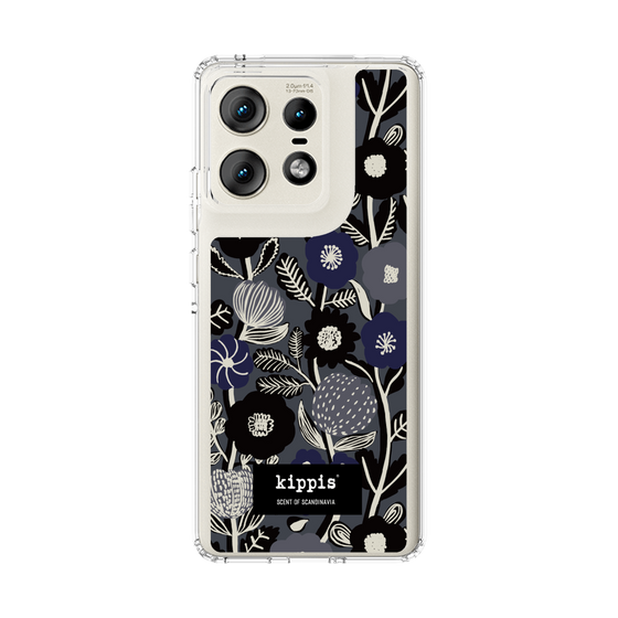 スリムプロテクションケース［ kippis® - Ihmekasvi 不思議な植物 - ネイビー ］
