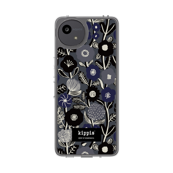 スリムプロテクションケース［ kippis® - Ihmekasvi 不思議な植物 - ネイビー ］