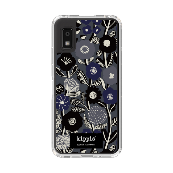 スリムプロテクションケース［ kippis® - Ihmekasvi 不思議な植物 - ネイビー ］