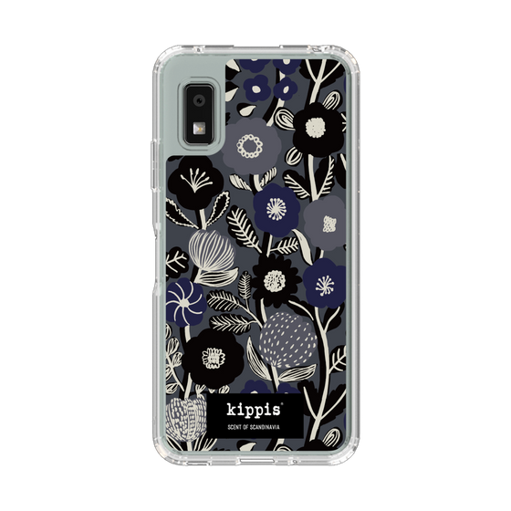 スリムプロテクションケース［ kippis® - Ihmekasvi 不思議な植物 - ネイビー ］