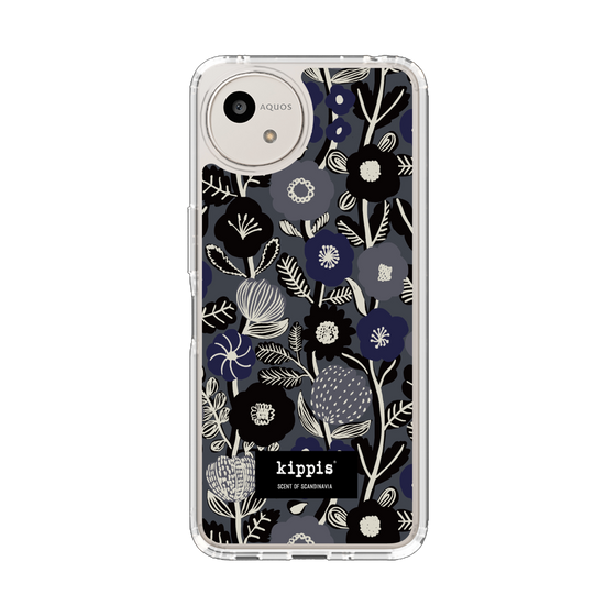 スリムプロテクションケース［ kippis® - Ihmekasvi 不思議な植物 - ネイビー ］
