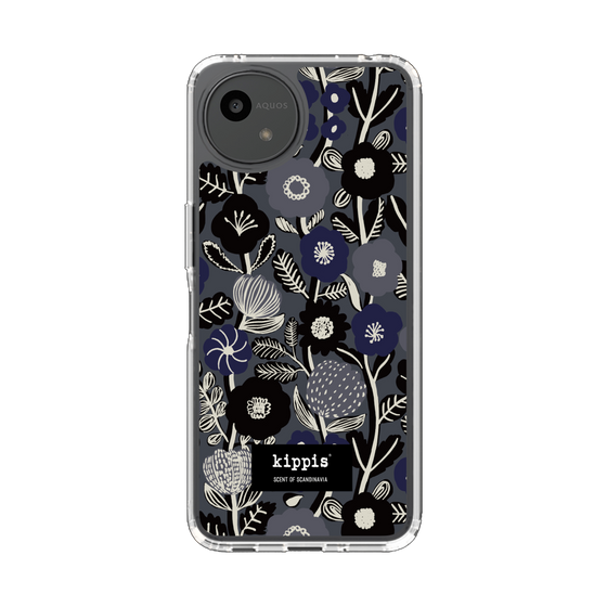 スリムプロテクションケース［ kippis® - Ihmekasvi 不思議な植物 - ネイビー ］
