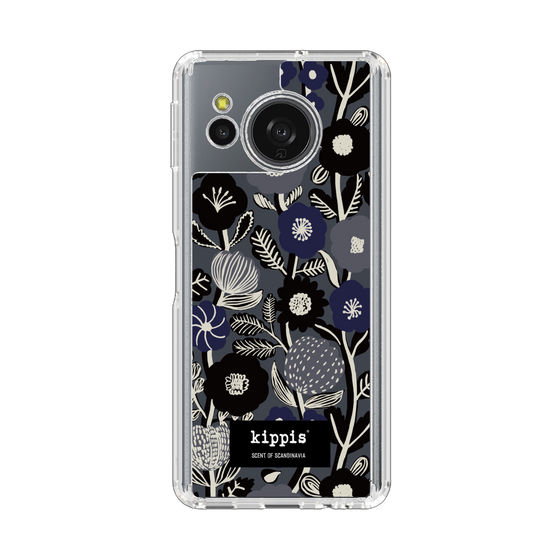 スリムプロテクションケース［ kippis® - Ihmekasvi 不思議な植物 - ネイビー ］