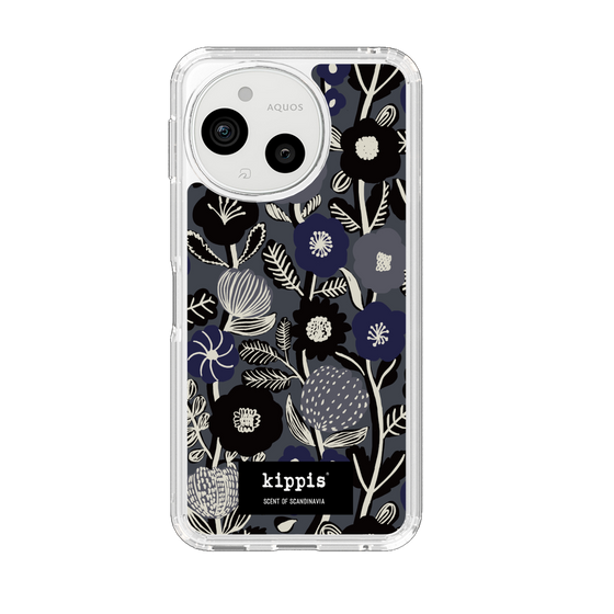 スリムプロテクションケース［ kippis® - Ihmekasvi 不思議な植物 - ネイビー ］