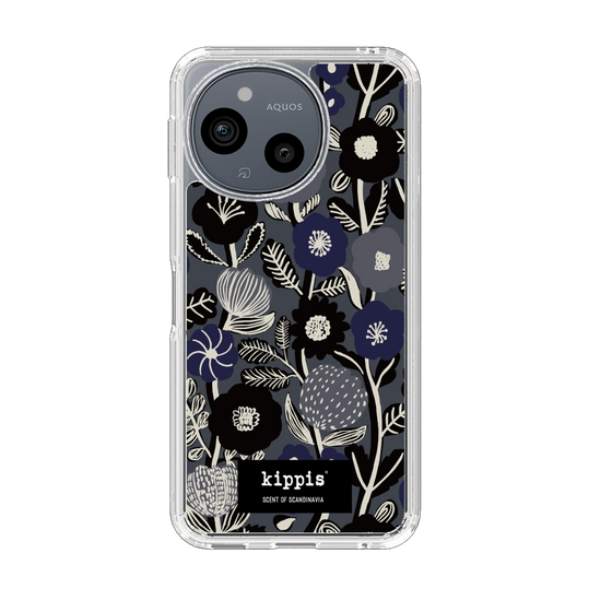 スリムプロテクションケース［ kippis® - Ihmekasvi 不思議な植物 - ネイビー ］