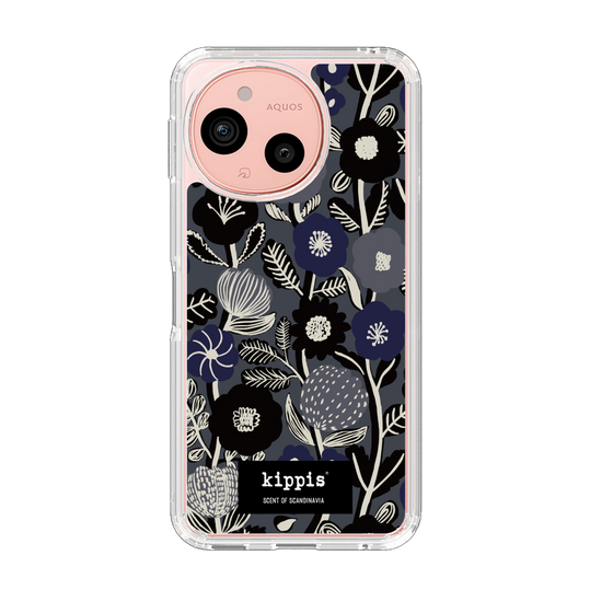 スリムプロテクションケース［ kippis® - Ihmekasvi 不思議な植物 - ネイビー ］