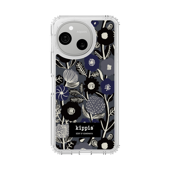 スリムプロテクションケース［ kippis® - Ihmekasvi 不思議な植物 - ネイビー ］