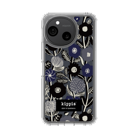 スリムプロテクションケース［ kippis® - Ihmekasvi 不思議な植物 - ネイビー ］