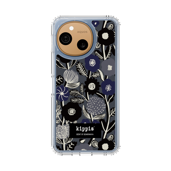 スリムプロテクションケース［ kippis® - Ihmekasvi 不思議な植物 - ネイビー ］