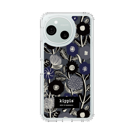 スリムプロテクションケース［ kippis® - Ihmekasvi 不思議な植物 - ネイビー ］