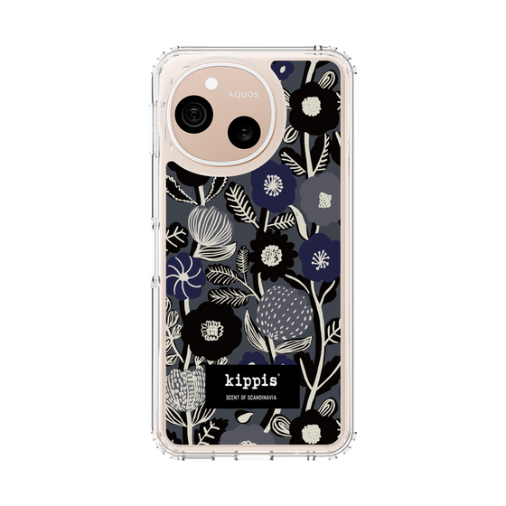 スリムプロテクションケース［ kippis® - Ihmekasvi 不思議な植物 - ネイビー ］