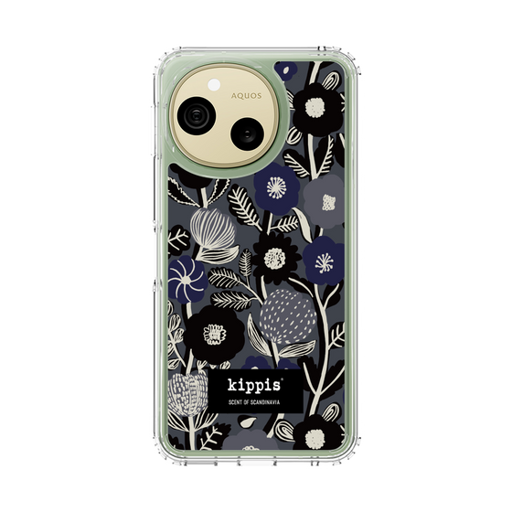 スリムプロテクションケース［ kippis® - Ihmekasvi 不思議な植物 - ネイビー ］