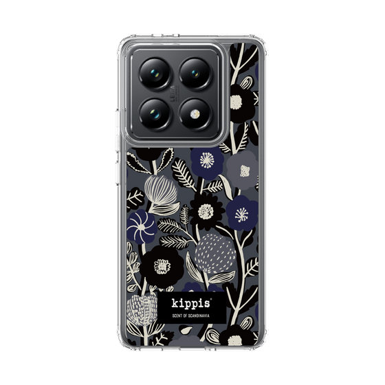 スリムプロテクションケース［ kippis® - Ihmekasvi 不思議な植物 - ネイビー ］