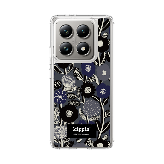 スリムプロテクションケース［ kippis® - Ihmekasvi 不思議な植物 - ネイビー ］