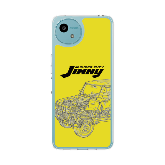 スリムプロテクションケース［ Jimny SUPER SUZY - Jimny Line drawing - Yellow ］