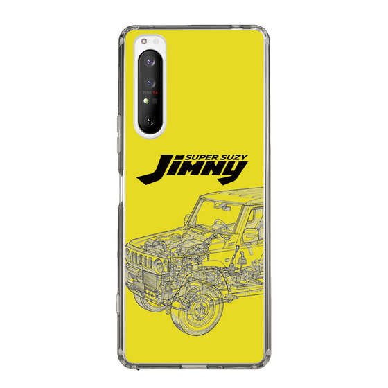 スリムプロテクションケース［ Jimny SUPER SUZY - Jimny Line drawing - Yellow ］