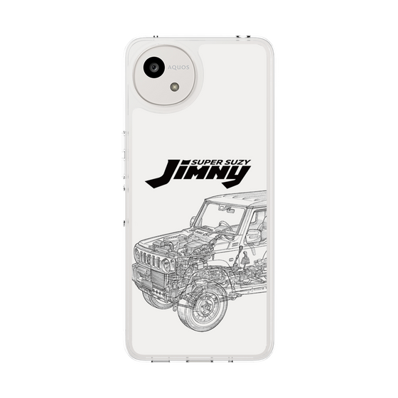 スリムプロテクションケース［ Jimny SUPER SUZY - Jimny Line drawing - White ］