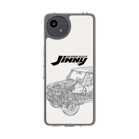スリムプロテクションケース［ Jimny SUPER SUZY - Jimny Line drawing - White ］