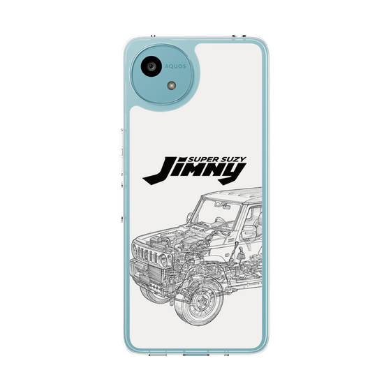 スリムプロテクションケース［ Jimny SUPER SUZY - Jimny Line drawing - White ］