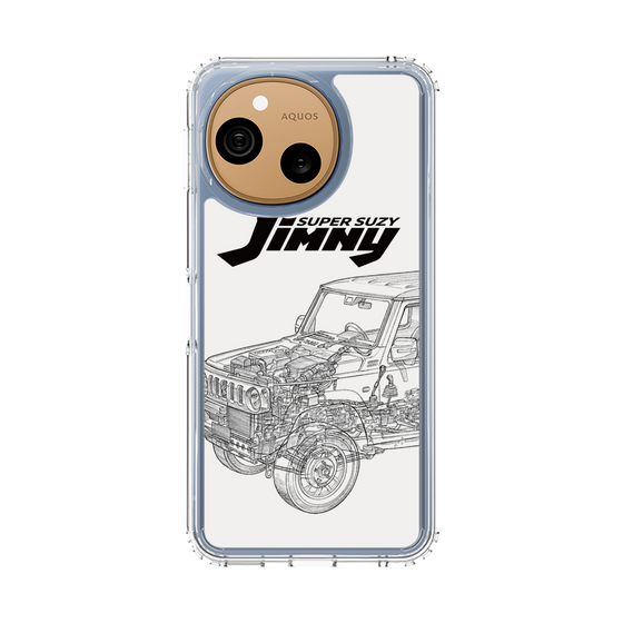 スリムプロテクションケース［ Jimny SUPER SUZY - Jimny Line drawing - White ］
