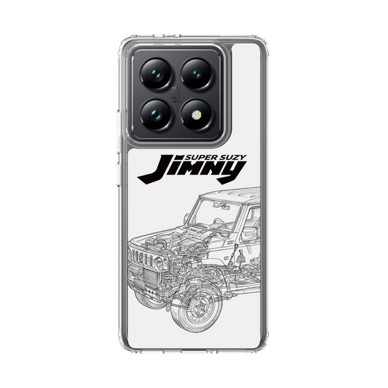 スリムプロテクションケース［ Jimny SUPER SUZY - Jimny Line drawing - White ］