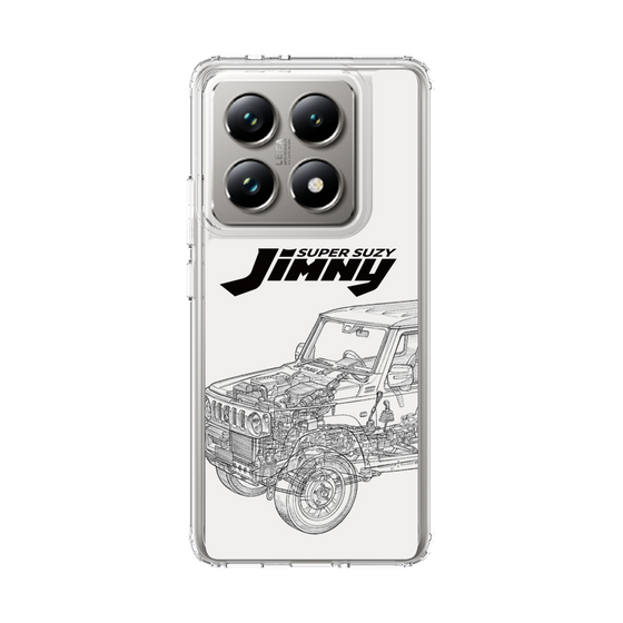 スリムプロテクションケース［ Jimny SUPER SUZY - Jimny Line drawing - White ］