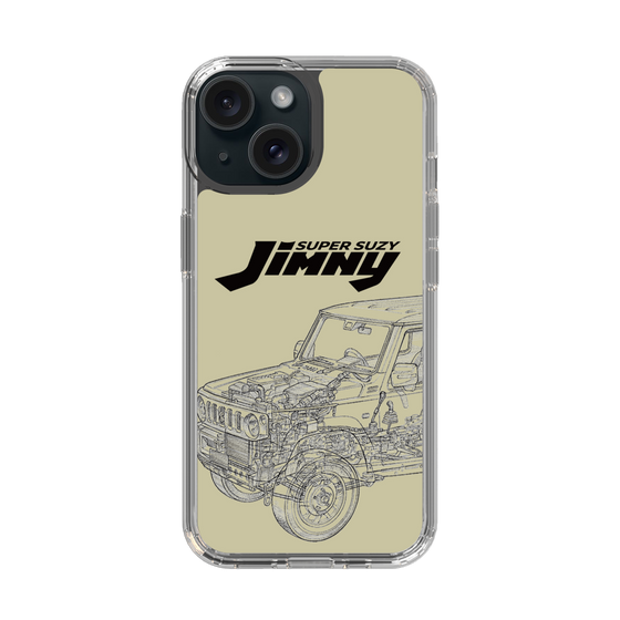 スリムプロテクションケース［ Jimny SUPER SUZY - Jimny Line drawing - Beige ］