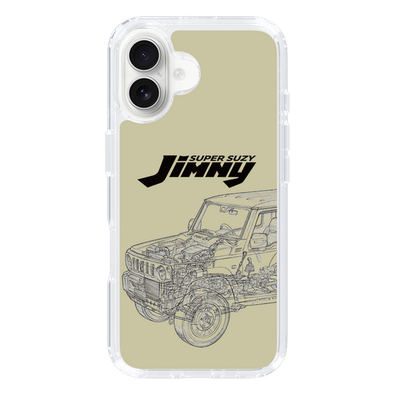 スリムプロテクションケース［ Jimny SUPER SUZY - Jimny Line drawing - Beige ］