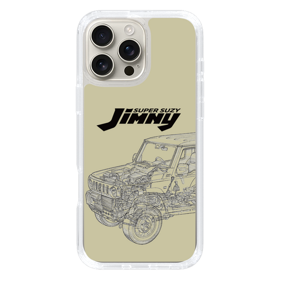 スリムプロテクションケース［ Jimny SUPER SUZY - Jimny Line drawing - Beige ］