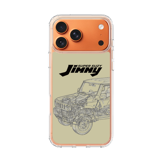 スリムプロテクションケース［ Jimny SUPER SUZY - Jimny Line drawing - Beige ］