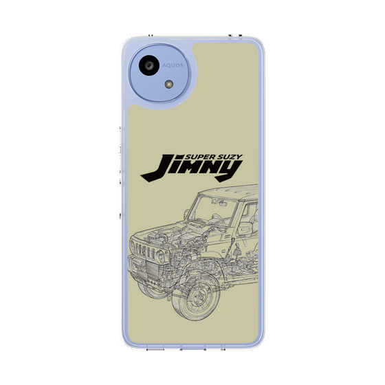 スリムプロテクションケース［ Jimny SUPER SUZY - Jimny Line drawing - Beige ］