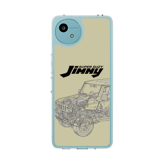 スリムプロテクションケース［ Jimny SUPER SUZY - Jimny Line drawing - Beige ］