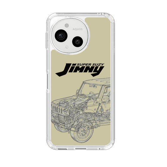 スリムプロテクションケース［ Jimny SUPER SUZY - Jimny Line drawing - Beige ］