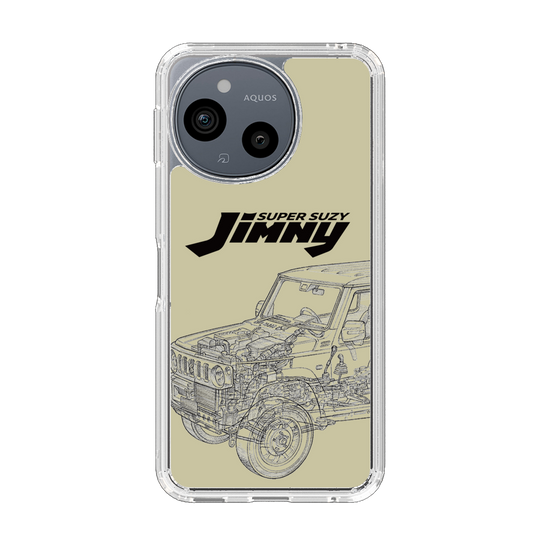 スリムプロテクションケース［ Jimny SUPER SUZY - Jimny Line drawing - Beige ］