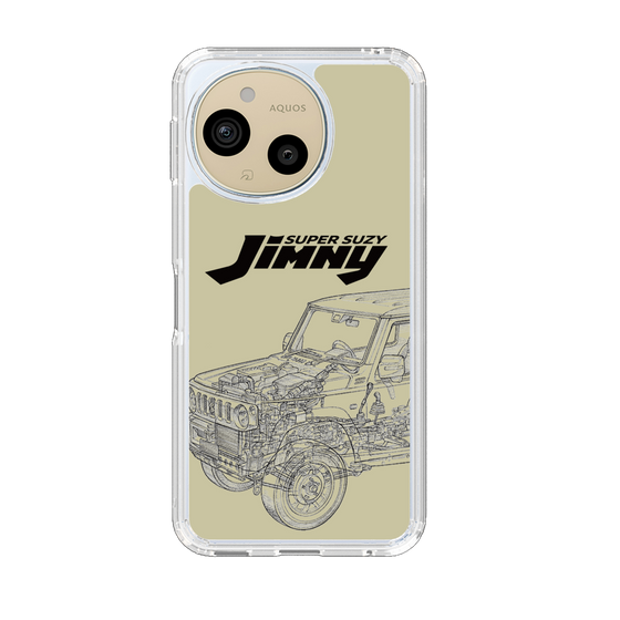 スリムプロテクションケース［ Jimny SUPER SUZY - Jimny Line drawing - Beige ］