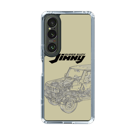 スリムプロテクションケース［ Jimny SUPER SUZY - Jimny Line drawing - Beige ］