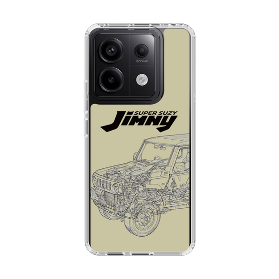 スリムプロテクションケース［ Jimny SUPER SUZY - Jimny Line drawing - Beige ］