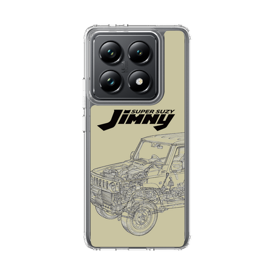 スリムプロテクションケース［ Jimny SUPER SUZY - Jimny Line drawing - Beige ］